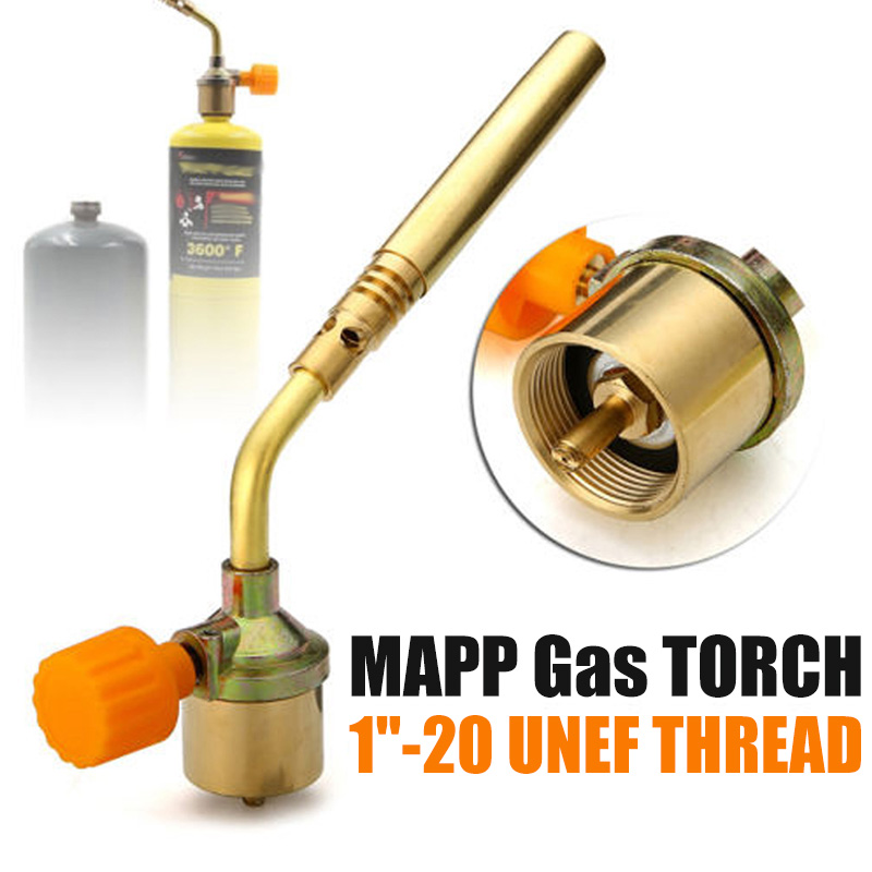 Brass Welding Torch MAPP Propane Gas Torch Self Ignition Trigger Style Heating Solder Burner Welding Plumbing Nozzles camping