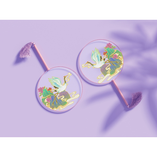 Custom Plastic Fan with Large Round Design