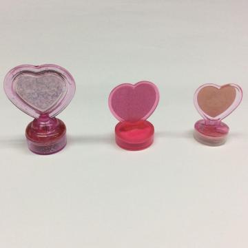 Plastic cartoon heart-shaped handle stamp