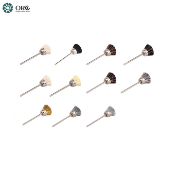 ORO Manufacturer Goat Horse Bristle Hair Steel Brass Wire Abrasive Jewelry Polishing Rotary Brush 2.35mm Shank