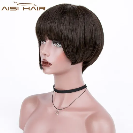 Aisi Hair Top Quality Grade 8a Japan Human Hair Wig , Short Hairstyles for Black Women