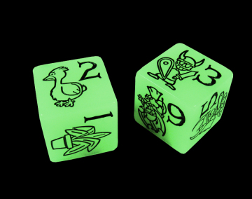 wholesale 6 sides custom printed dice glowing in the dark