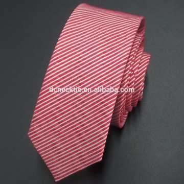 silk linen blend red white stripe tie