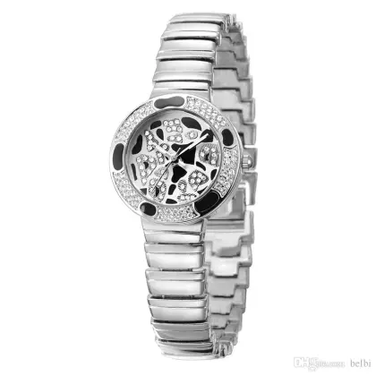 Swiss Luxury Leopard Plate Steel Watch