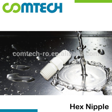 Plastic PVC Male Thread Connector Hex Nipple for RO Water System Units