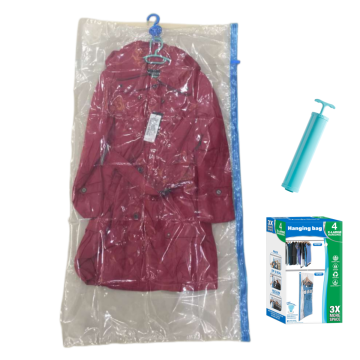Plastic Insect-proof Hanging Vacuum Storage Bags for Long Coats