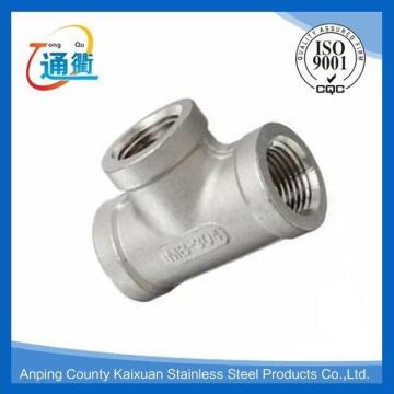 casting female equal tee stainless steel pipe fitting