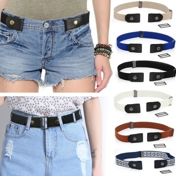 Bohemia Print Buckle-Free Elastic Belt Buckle Free No Buckle Stretch Belt Women's Plus Belts for Jeans Pants Dresses #A