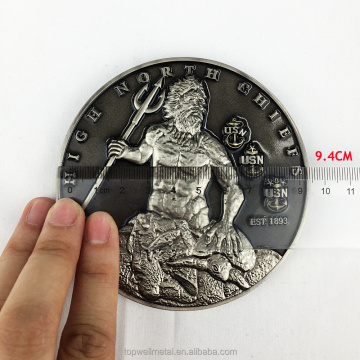 3D -Bild Old Coin Custom Metal Challenge Coin