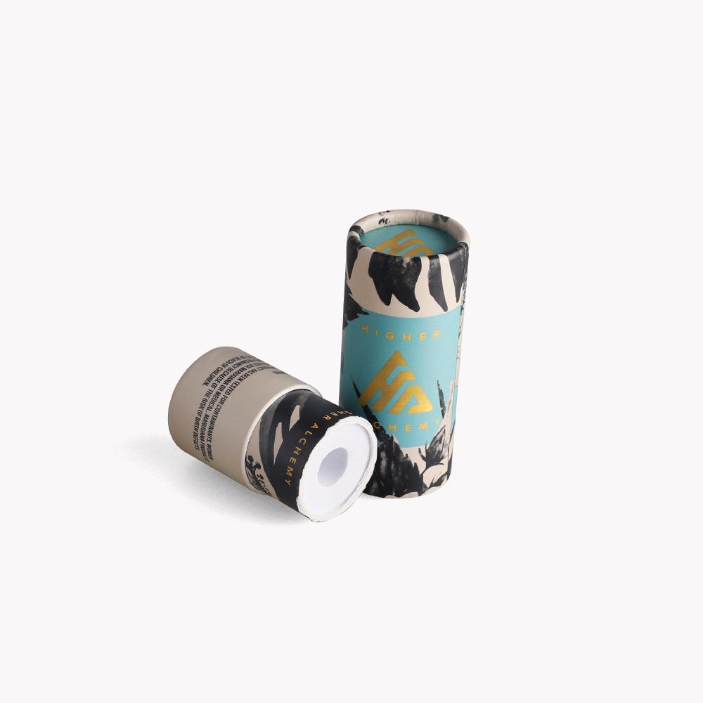 Custom cylinder cardboard CBD essential oil paper packaging