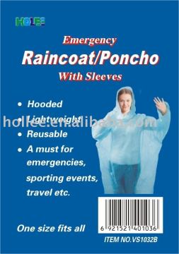 emergency poncho raincoat rainwear