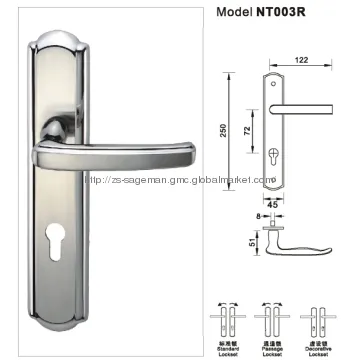 Stainless Steel  Lever on Plate Door Lock