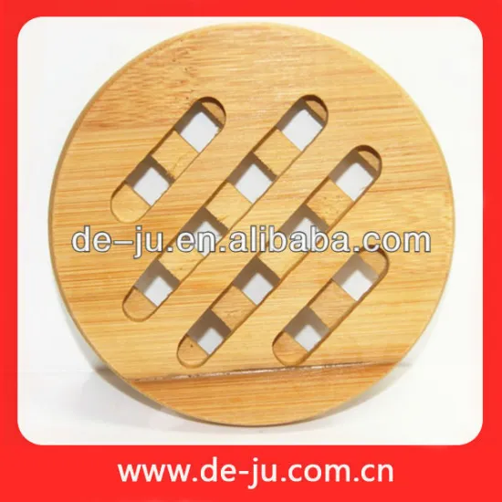 Double Layer Round Natural Bamboo Cup Mat