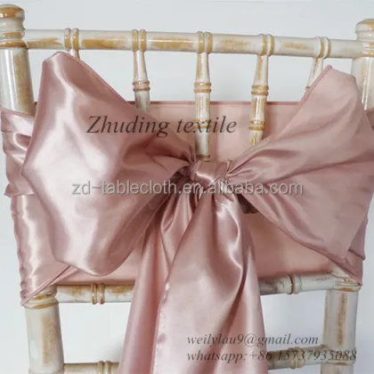 Shaoxing Zhuding Textile Rose Gold Satin Chair Sash