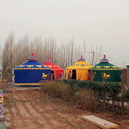 Baked Lacquer 4m White Mongolian Yurt Ger Tents