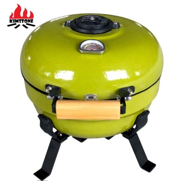 Portable Mini Kamado 12inch Grill for Camping, Fishing, and Home BBQ - Porcelain Enamel Steel Cast Iron for 3-5 People