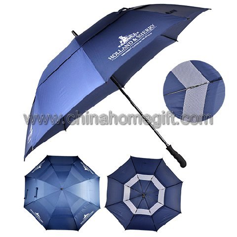 Double layer windproof golf umbrella