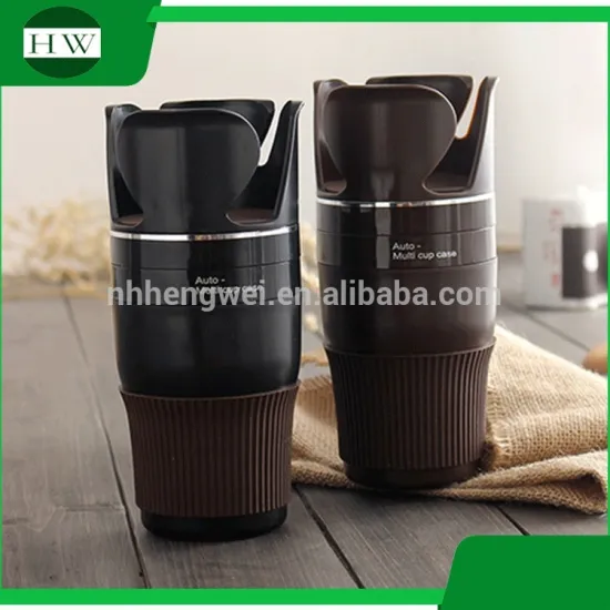 multi portable silicone plastic inserts spin rotate storage box car drinks phone cup holder