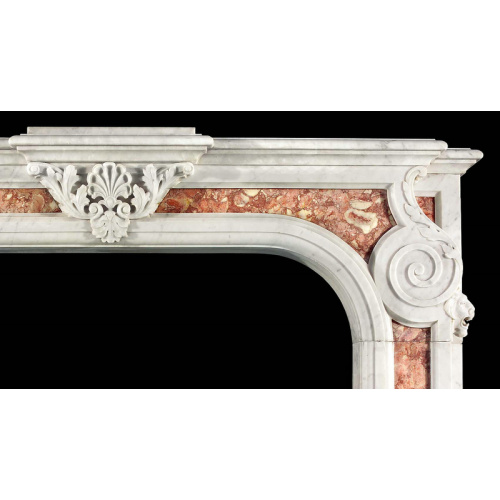 Exquisite White Red Marble Mantel for Luxurious Home
