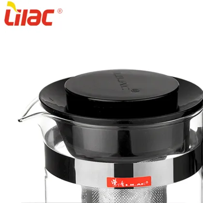 Lilac clear glass coffee/tea teapot kettle