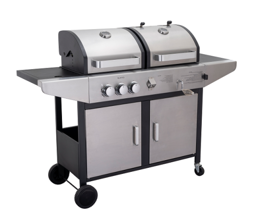 Deluxe Gas Charcoal 2-in-1 Combo Outdoor BBQ Grill