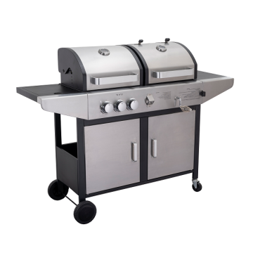 Deluxe Gas Charcoal 2-in-1 Combo Outdoor BBQ Grill