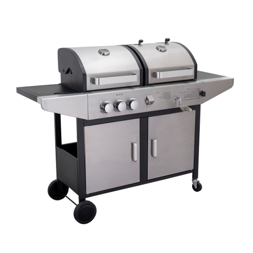 Deluxe Gas Charcoal 2-In-1 Combo Outdoor BBQ Grill