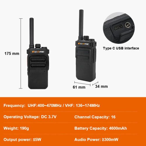 Ecome ET-599 Ham Radio Handheld Digital Portable Radio