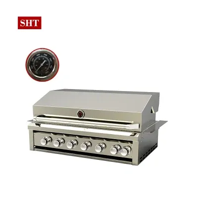 Kitchen Gas Grills Stainless Steel Wall Built in Stainless Steel BBQ Grill Patio Barbecuing Grill