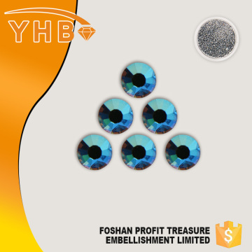 YHB Fast delivery silver bottom flat back SS4 Black Diamond glass stones for clothes decoration
