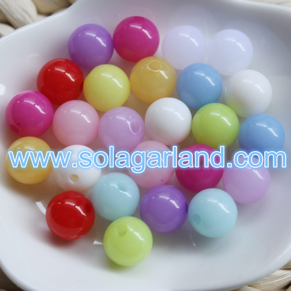 Plastic Round Bubblegum Beads