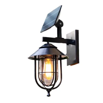 Modern Waterproof Villa Courtyard European Style Solar Outdoor Wall Lamp for Garden, Balcony, and Terrace