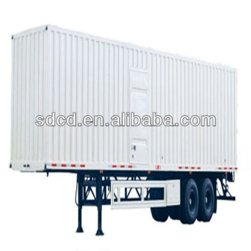 2015 China heavy duty double axles box semi trailers and trucks for cargo transport
