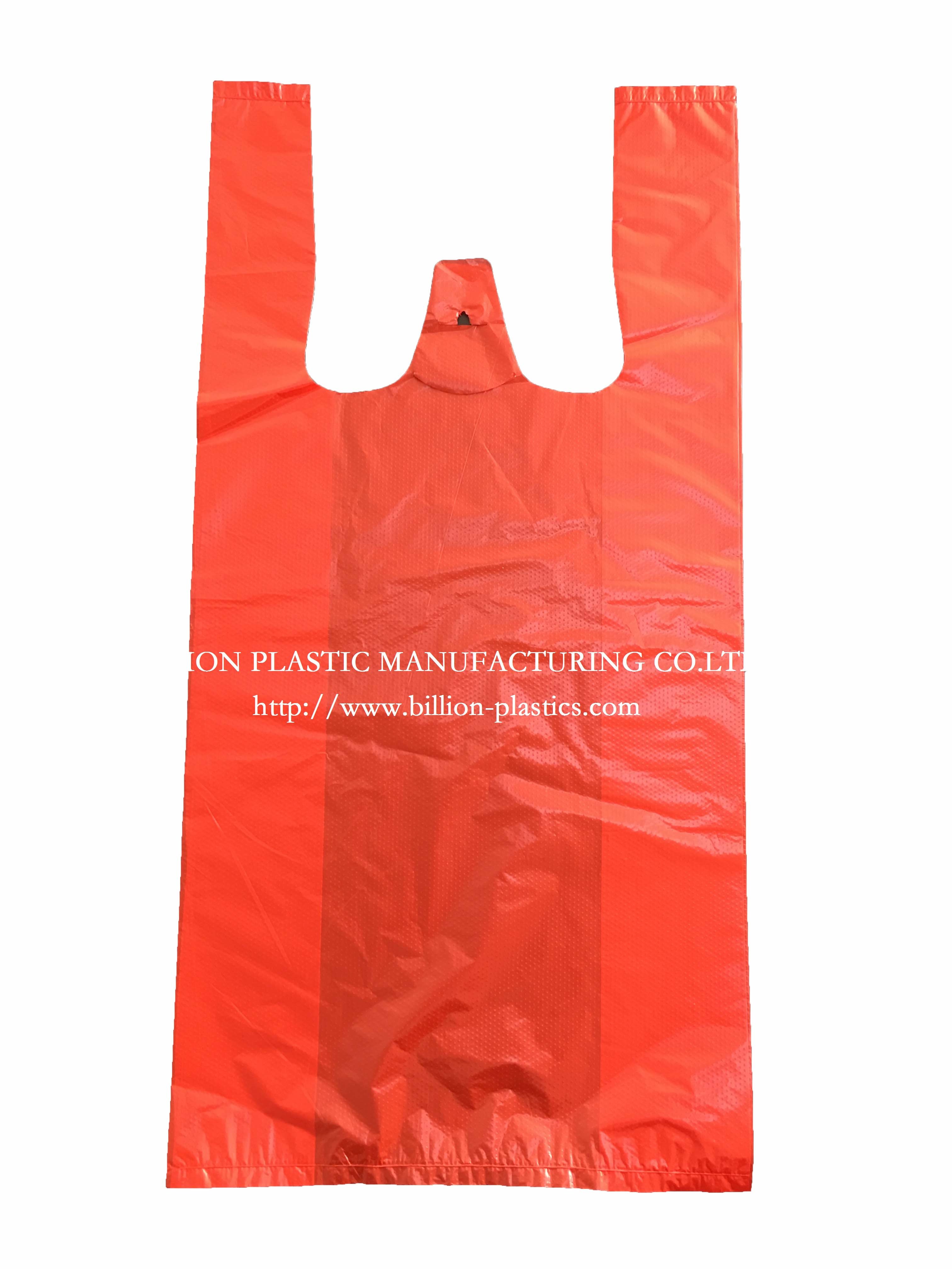 HDPE T-Shirt Garbage Packaging Clear Plastic Gusseted Grocery Produce Bag on Rolls