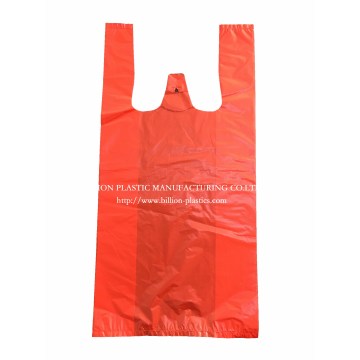 HDPE T-Shirt Garbage Packaging Clear Plastic Gusseted Grocery Produce Bag on Rolls