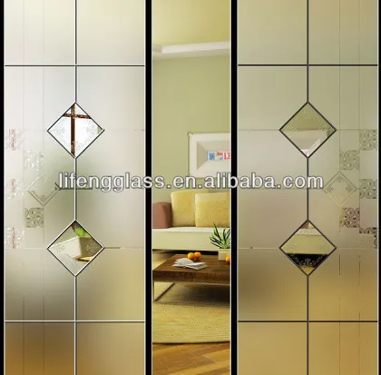 Acid etched frosted home design house designs cabinet decorative glass