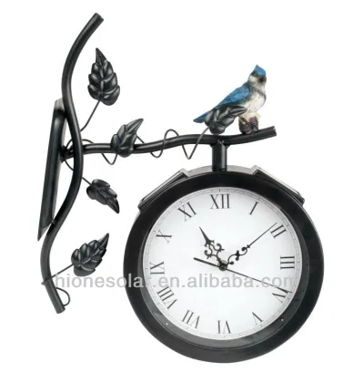 Plastic and Iron Clock with Blue jay
