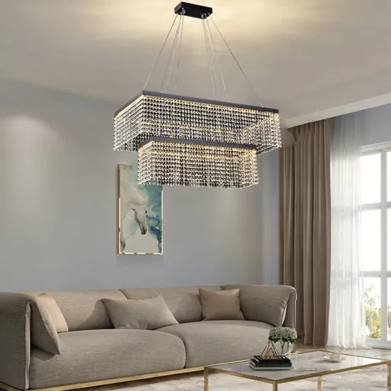 K9 crystal 3000k square chandelier pendant light
