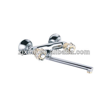 High Quality Dula Handle Brass Kitchen Sink Tap, Polish and Chrome Finish