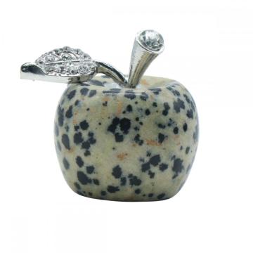 Spot Jasper 1.0Inch Carved Polished Gemstone Apple Crafts Home Decoration Gifts Mom Girlfriend