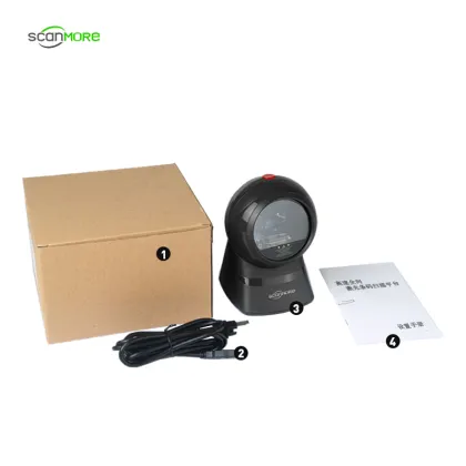 Desktop flatbed 1D omnidirectional laser barcode scanner