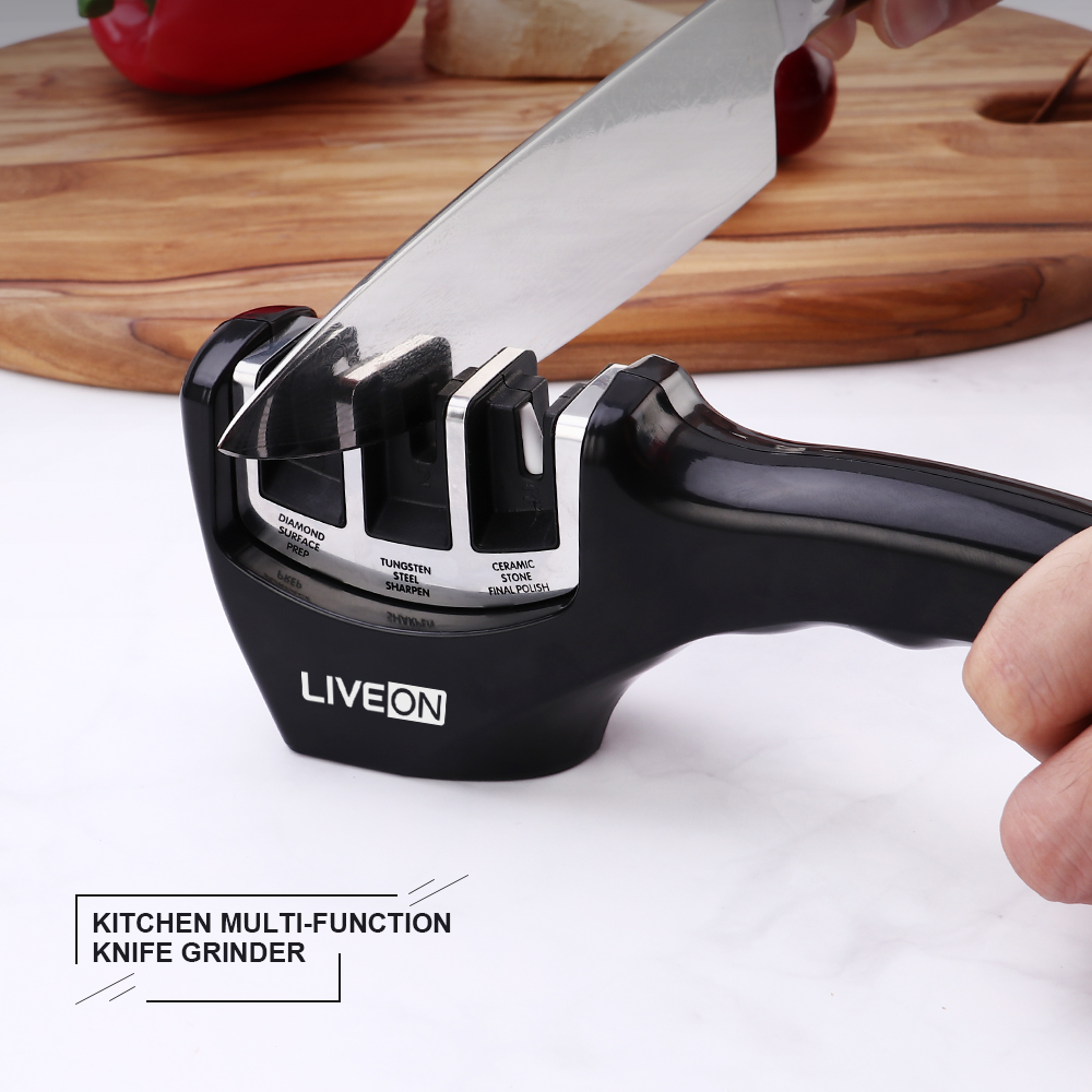 Afiador de facas de cozinha de 3 fases