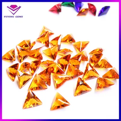 Big Size 20x20mm Golden Shinning Jewelry Decoration Triangle Shape Glass Stone