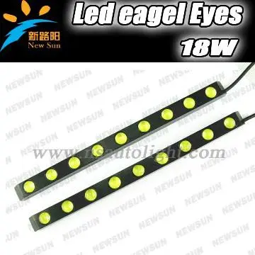 LED Car DRL Light Auto DayLight 18W Aluminium bar Kit 18leds eagle eye