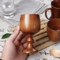 Tazza in legno naturale di giuggiola con manico