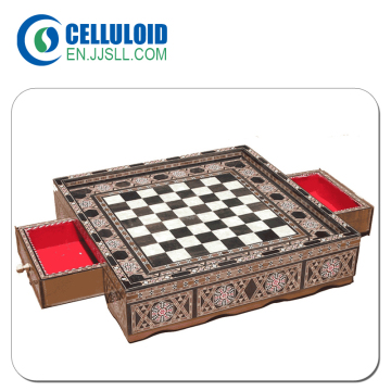 Celluloid decorative sheet for chessboard
