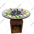 المطبخ في الهواء الطلق شواء الفحم Brazier Corten Steel BBQ