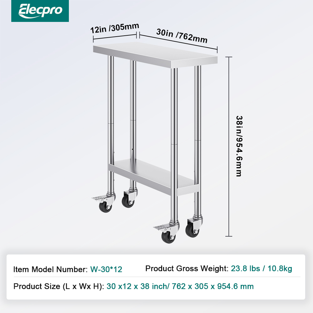 stainless table with wheels (2)
