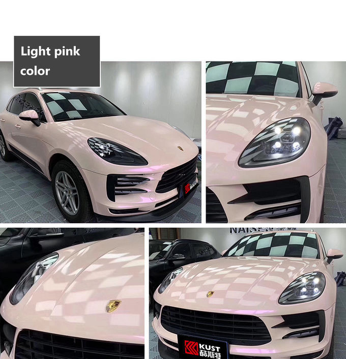 Candy Pink Color Shifting Vinyl Wrap seamless Synthetic PVC AntiUV 0