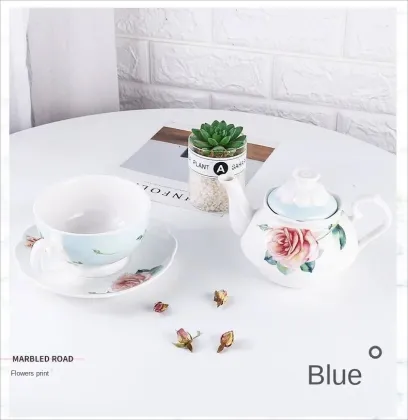 Custom Design Ceramic White Porcelain Teapot and Cup Set for One